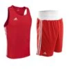 Adidas Base Punch Shorts & Vest Set -Boxing Promotions Store adibp red