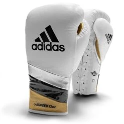 Adidas AdiSpeed Boxing Gloves - Lace 15 Adidas AdiSpeed Boxing Gloves - Lace -Boxing Promotions Store adispeed whitegoldsilver