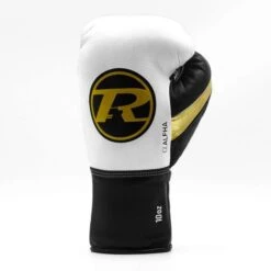 Ringside Pro Contest Alpha Boxing Gloves -Boxing Promotions Store alpha fight glove white black gold 1