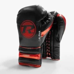 Ringside Alpha Elite Sparring Gloves - Lace -Boxing Promotions Store alpha sparring glove black red