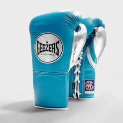 Geezers Elite Pro Fight Gloves - Special Edition -Boxing Promotions Store aqua silver