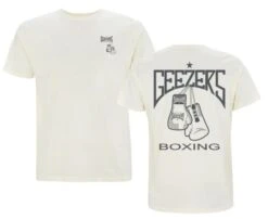 Geezers T-Shirt Gloves Back Logo -Boxing Promotions Store cream grey tee 2
