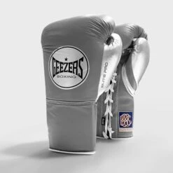 Geezers Elite Pro Fight Gloves - Special Edition -Boxing Promotions Store dark grey silver