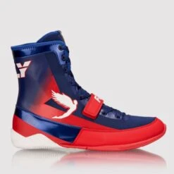 FLY Storm Boxing Boots -Boxing Promotions Store fly1400 blue red 1