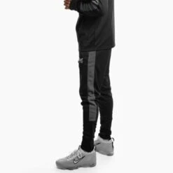 Geezers Poly Tracksuit Pants -Boxing Promotions Store g2902 black grey 1