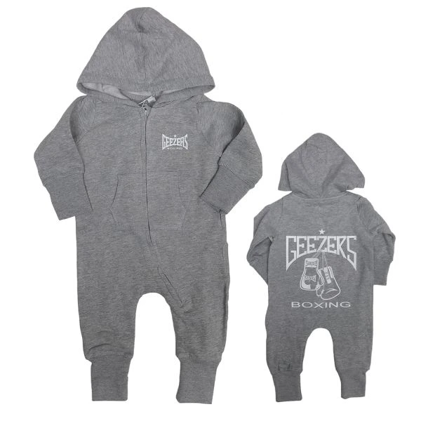 Geezers Back Logo Baby Coverall - Grey 3 Geezers Back Logo Baby Coverall - Grey