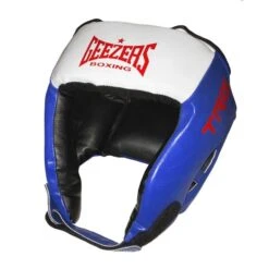 Geezers TRG Training Open Face PU Headguard -Boxing Promotions Store geezers trg training open face pu headguard blue
