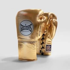 Geezers Elite Pro Fight Gloves - Special Edition -Boxing Promotions Store gold silver