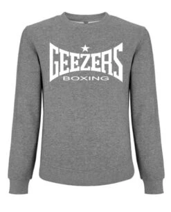 Geezers Sweatshirt Large Logo -Boxing Promotions Store grey white sweatshirt