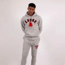 Kronk Gloves Applique Hoodie -Boxing Promotions Store grey hoodie 1