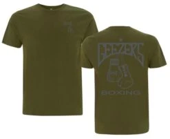 Geezers T-Shirt Gloves Back Logo -Boxing Promotions Store khaki grey tee 4