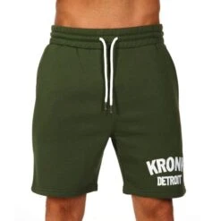 Kronk Detroit Applique Jog Shorts -Boxing Promotions Store kronk applique detroit jog shorts khaki 1