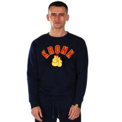 Kronk Gloves Applique Sweatshirt 9 Kronk Gloves Applique Sweatshirt -Boxing Promotions Store kronk gloves applique sweatshirt navy 1