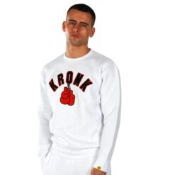Kronk Gloves Applique Sweatshirt 10 Kronk Gloves Applique Sweatshirt -Boxing Promotions Store kronk gloves applique sweatshirt white 1