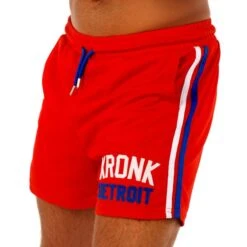Kronk Iconic Detroit Applique Lined Shorts -Boxing Promotions Store kronk iconic detroit applique lined shorts red 1
