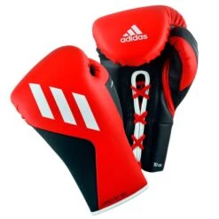 Adidas TILT 350 Pro Boxing Gloves - Lace -Boxing Promotions Store red black lace 1