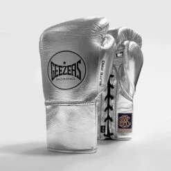 Geezers Elite Pro Fight Gloves - Special Edition -Boxing Promotions Store silver 5