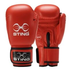 Sting IBA Contest Boxing Gloves -Boxing Promotions Store st115 red