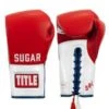 TITLE Boxing Sugar Ray Leonard Signature Leather Sparring Gloves -Boxing Promotions Store tb165