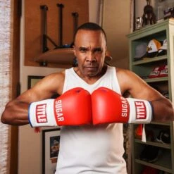 TITLE Boxing Sugar Ray Leonard Signature Leather Sparring Gloves -Boxing Promotions Store tb165 6