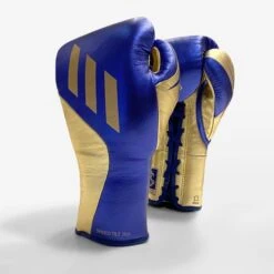 Adidas TILT 750 Pro Fight Boxing Gloves -Boxing Promotions Store tilt blue gold