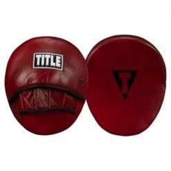 TITLE Boxing Blood Red Leather Punch Mitts