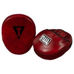 TITLE Boxing Blood Red Leather Punch Mitts -Boxing Promotions Store title boxing blood red leather punch mitts 3