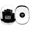 TITLE Cobra Leather Punch Mitts - White/Black -Boxing Promotions Store title cobra leather punch mitts 1
