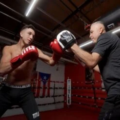 TITLE Cobra Leather Punch Mitts - White/Black -Boxing Promotions Store title cobra leather punch mitts 4