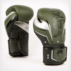 Venum Elite Evo Boxing Gloves -Boxing Promotions Store venum elite evo glove khaki silver 1