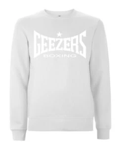 Geezers Sweatshirt Large Logo -Boxing Promotions Store white white sweatshirt